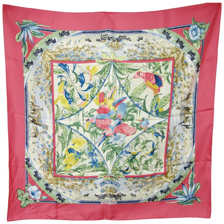 Coussin Décoratif HERMÈS Tropical Throw – Housse Soie – Multicolore – Made In France
