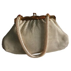 Whiting & Davis White Alumesh Purse, Circa 1940s