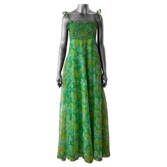 Maxi vestido largo de línea imperio vintage años 70