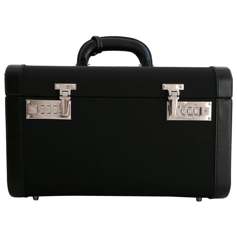 Prada Black Cosmetics Case For Sale at 1stDibs