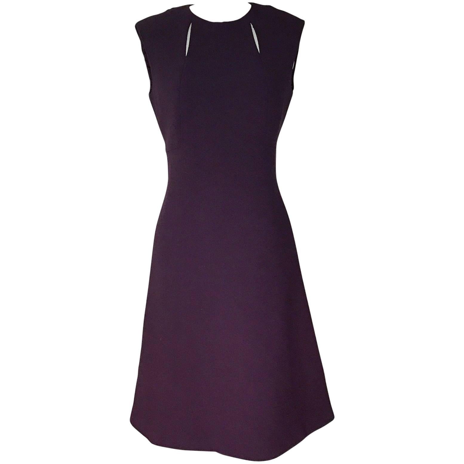 Pauline Trigere Vintage Purple Cut Out A-Line Shift Dress, 1960s 