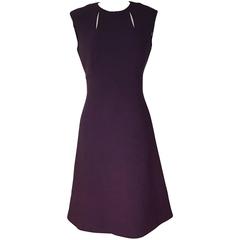 Pauline Trigere Vintage Purple Cut Out A-Line Shift Dress, 1960s