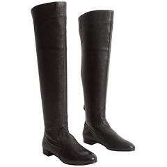 Alaia black leather riding boots, size 37.5 1