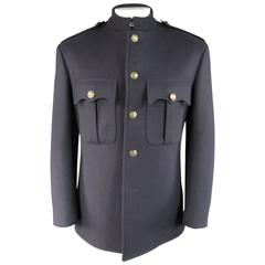 Men's RALPH LAUREN Purple Label 42 Regular Navy Wool / Cashmere Military Jacket