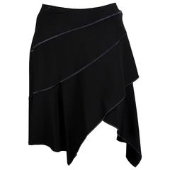 AZZEDINE ALAIA black wrap skirt with asymmetrical hemline 6