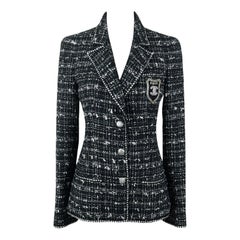 Chanel Most Hunted CC Patch Black Tweed Jacket