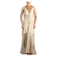 Atelier A Champagne, abito in chiffon di seta e lamé antichizzato