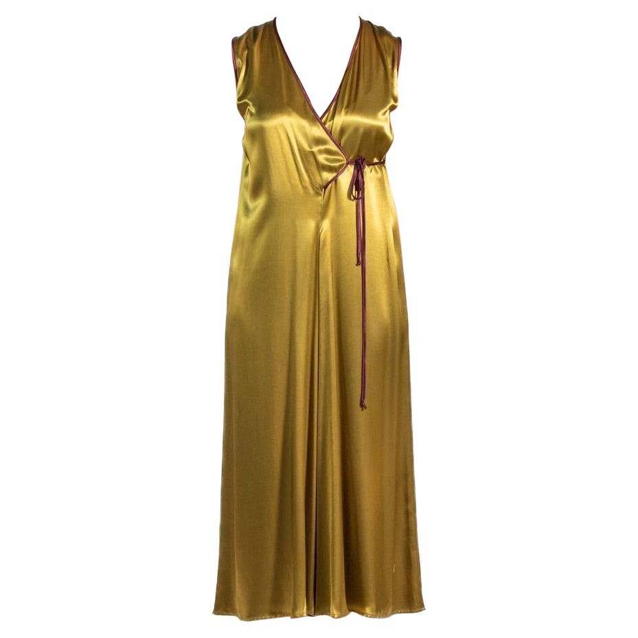 1990S Green Silk Jumpsuit For Sale