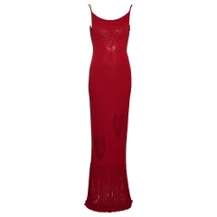 John Galliano - Maxi abito in maglia rossa con cuore intagliato, SS 2000