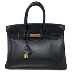 Hermes Black Birkin 35 Bag