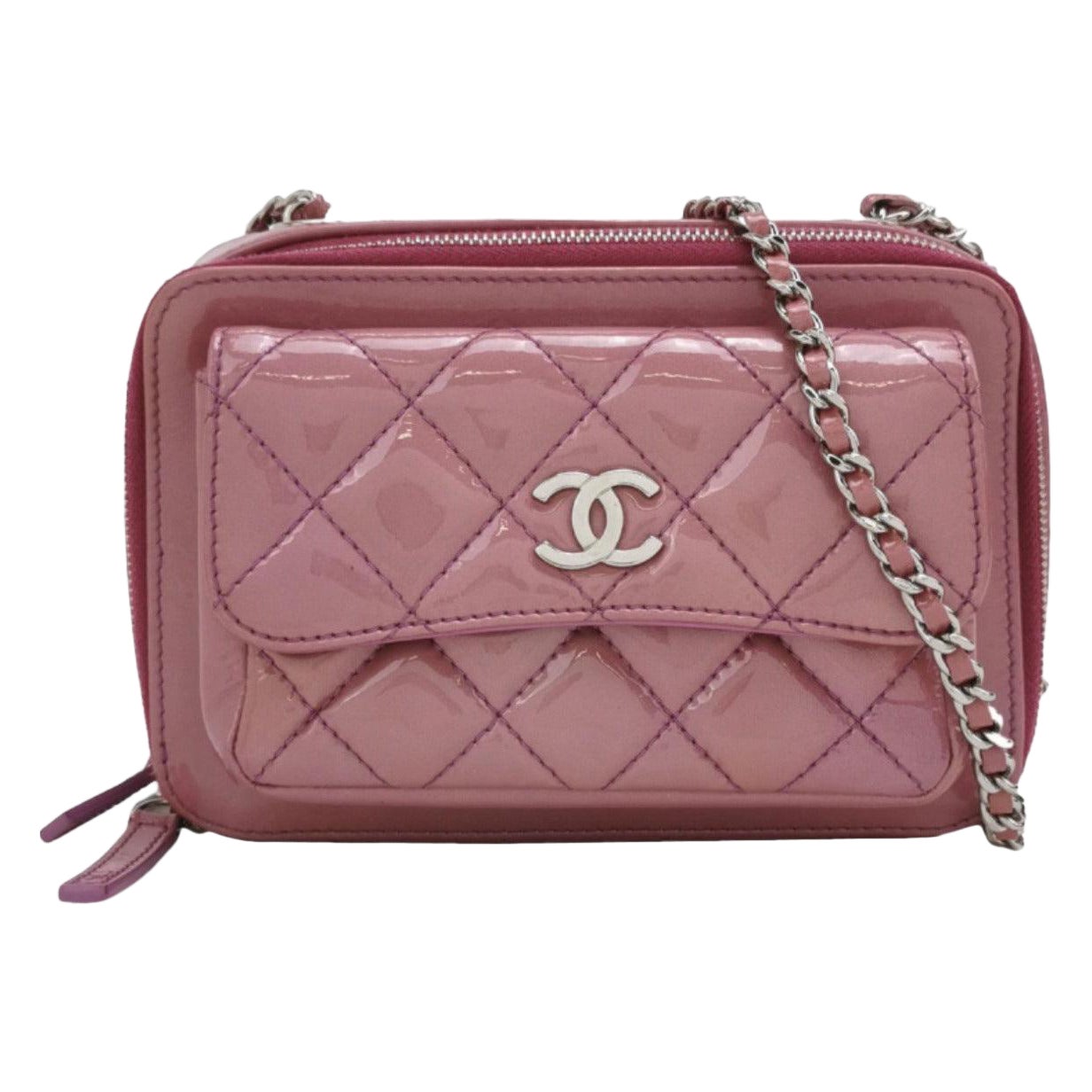 Chanel Pocket Box Camera Bag 2014-2015 Small Pink Lavendar Patent Leather