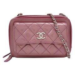 Chanel Pocket Box Camera Bag 2014-2015 Small Pink Lavendar Patent Leather