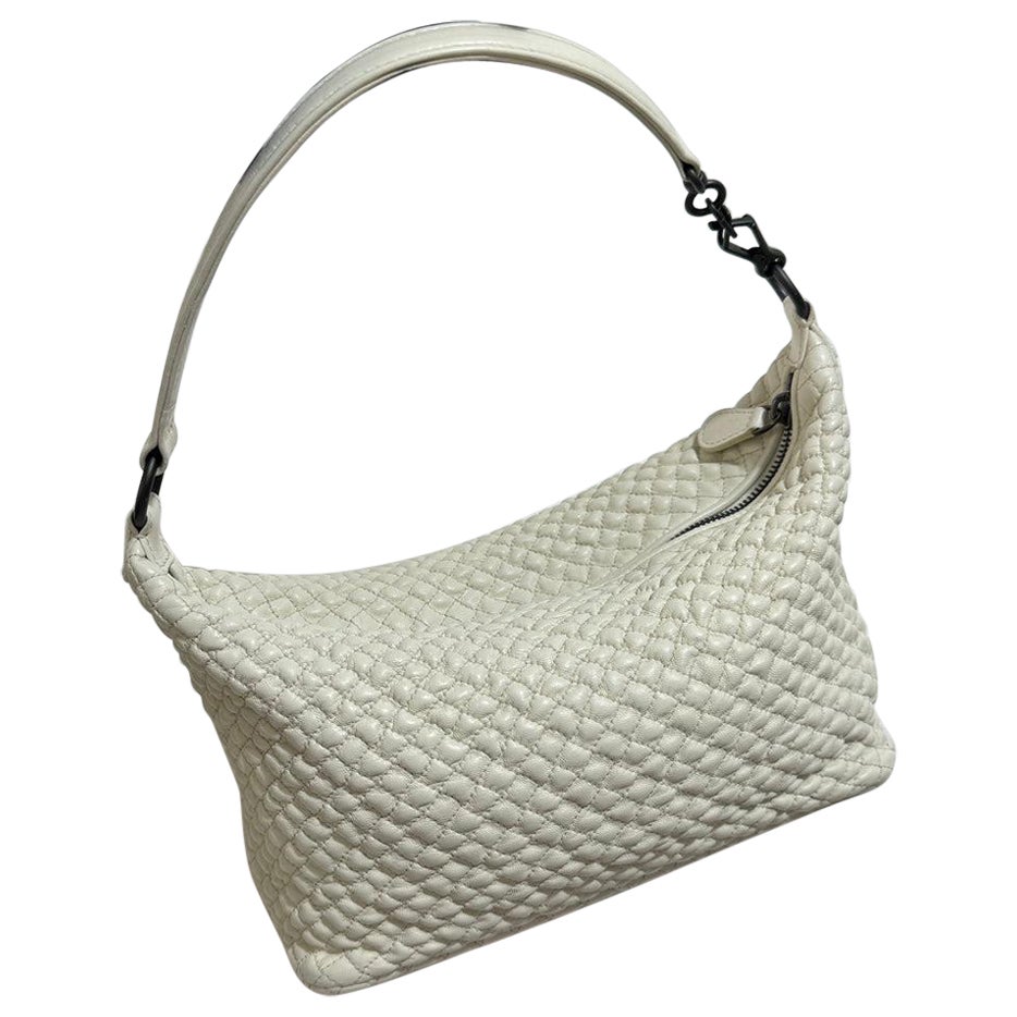 Bottega Veneta Sloane Padded Shoulder Bag White Small 25cm