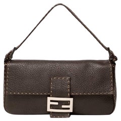 Borsa a Spalla Fendi Baguette Selleria Marrone