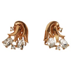 1940s Trifari Gold Clip-On Earrings