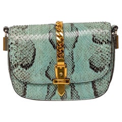 Borsa a Tracolla Gucci Sylvie 1969 Mini Celeste