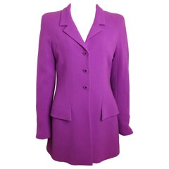 Chanel Chaqueta de lana Boucle Morada