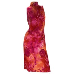 S/S 2000 Vintage Gianni Versace Couture Vestido con estampado de jungla Sz 42 - US 6