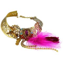 Christian Lacroix Vintage Opulent Jewelled Choker Necklace 2