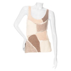 Gabriela Hearst Wool-Cashmere Crocheted Jacquard Patchwork Tank Top