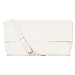The Row Off White Leather Convertible Small Flap Bag