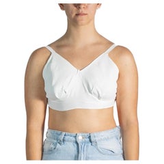 Antique 1900S White Cold Rayon Tie Back  Bra Top