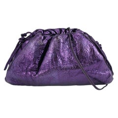 Bottega Veneta Pouch Mini Metallic Purple Leather