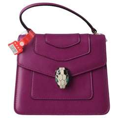 Bvlgari Serpenti Forever Small Leather Top Handle Crossbody Bag Pink