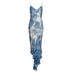 Christian Dior by John Galliano Tie-Dye Print Leather and Lace Dress, FW 2000