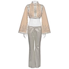 Alexander McQueen 'Eye' Besticktes Ensemble aus Jacke und Hose in Kurzform und Hose, F/S 2000