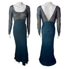 Atelier Gianni Versace Haute Couture H/W 1996 Verschönertes durchsichtiges Abendkleid