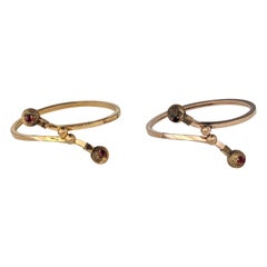 Coppia di bracciali vittoriani riempiti d'oro