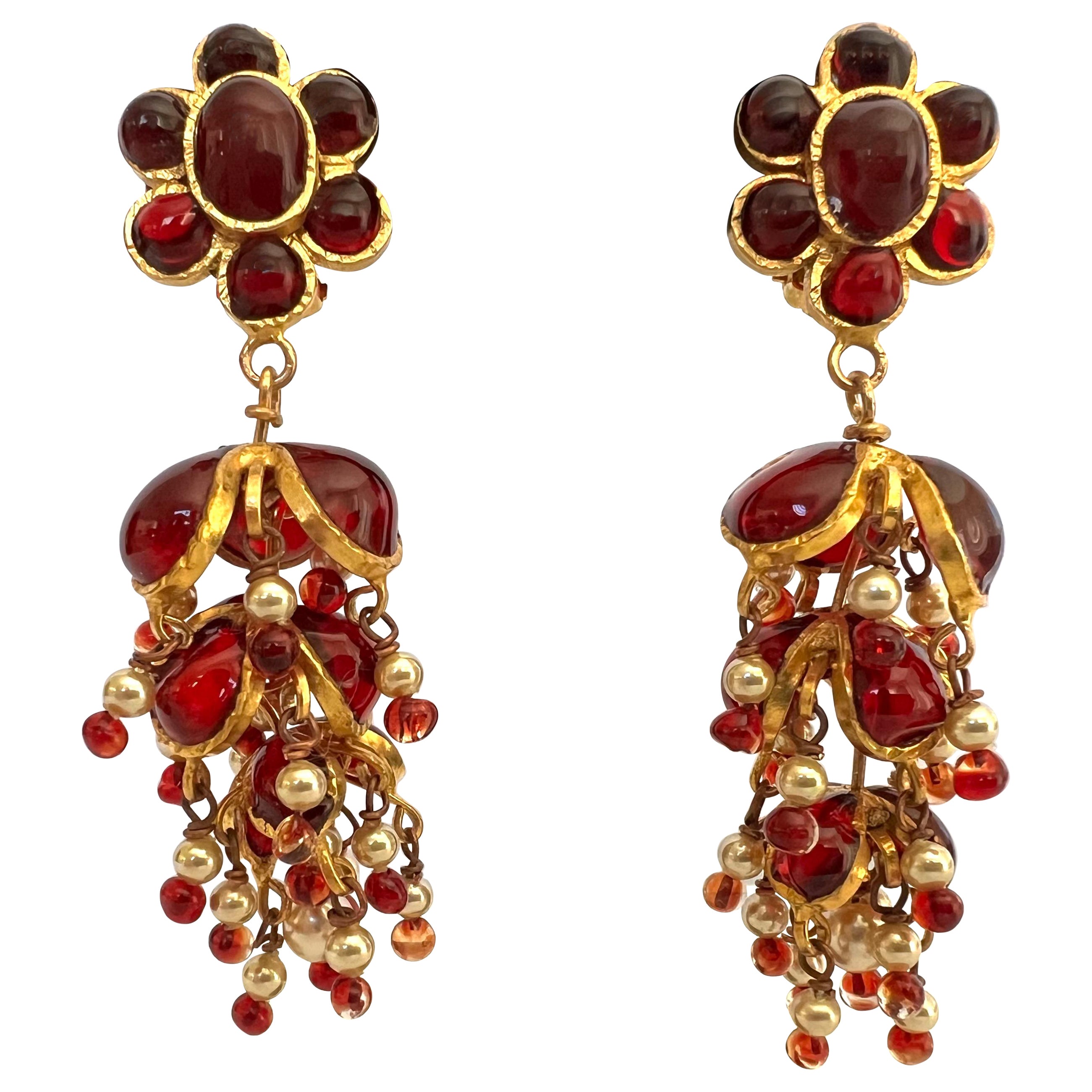 Maison Gripoix for Chanel Clip-on Earrings