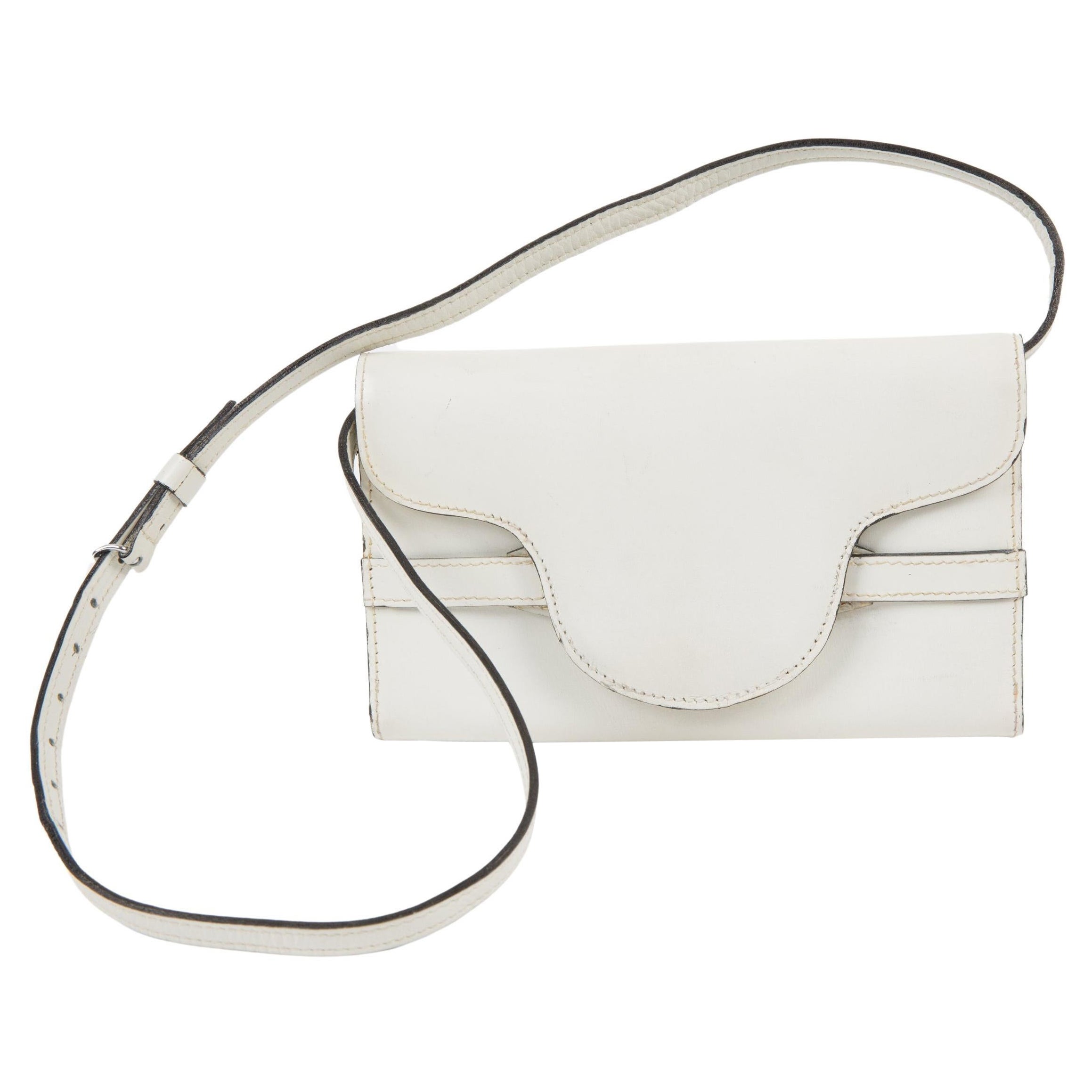 Celine White Leather Shoulder Bag