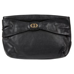 Christian Dior Black Leather Clutch Bag