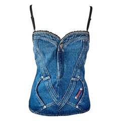 D&G by Dolce & Gabbana Corset Denim Crop Top