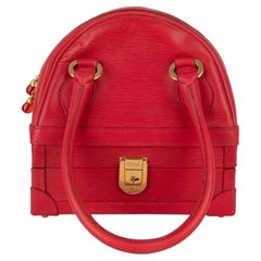 Chloé Red Pressed Calf Leather Briefcase Bag