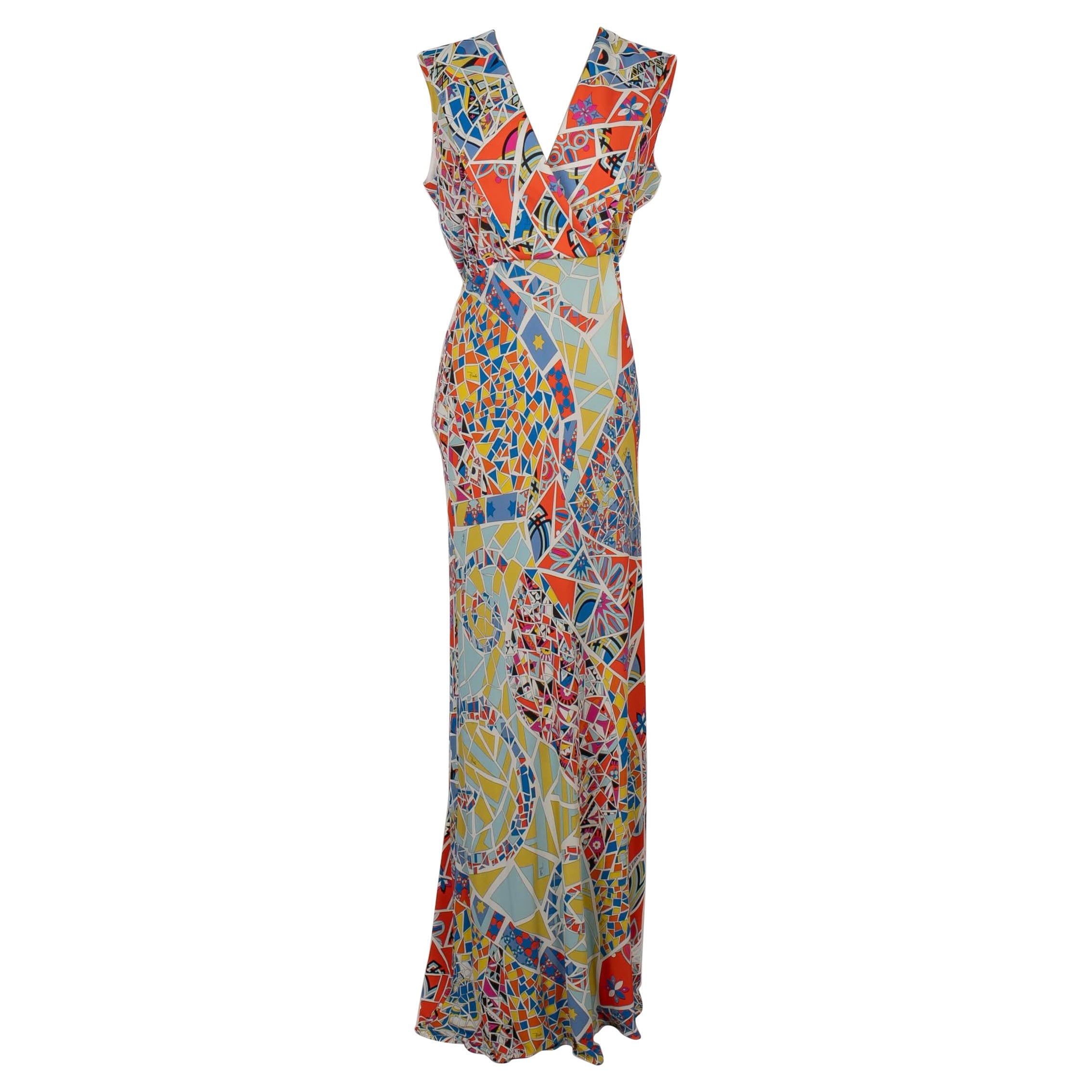 Pucci Mosaic Long Jersey Dress For Sale