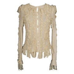 Dior Beige Mesh Cardigan with Lace