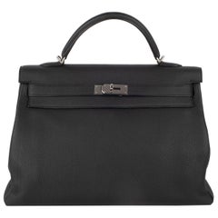 Bolso Hermes Kelly Negro Togo Retourne, 2021