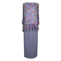 Pierre Cardin Purple Tone Silk Muslin Set