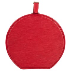 Louis Vuitton Red Cob Leather Hat Box, 1996