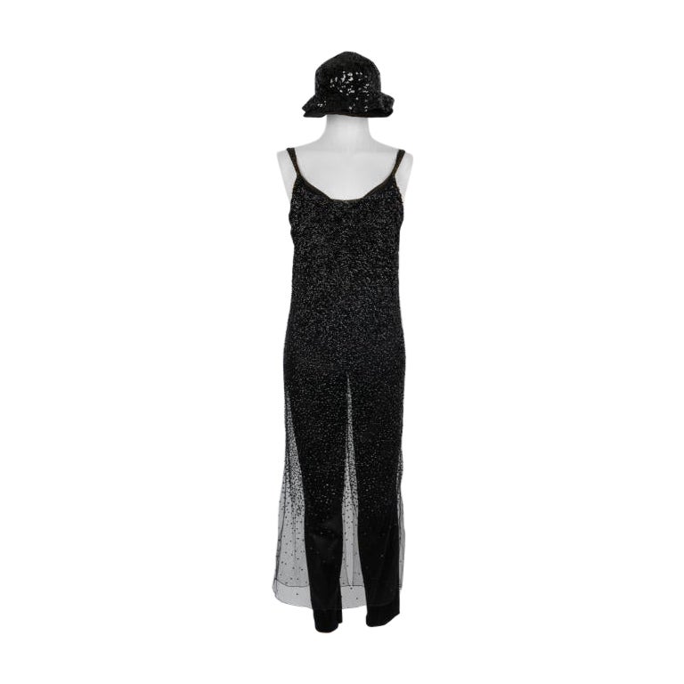Chanel Black Silk Jumpsuit Set For Sale
