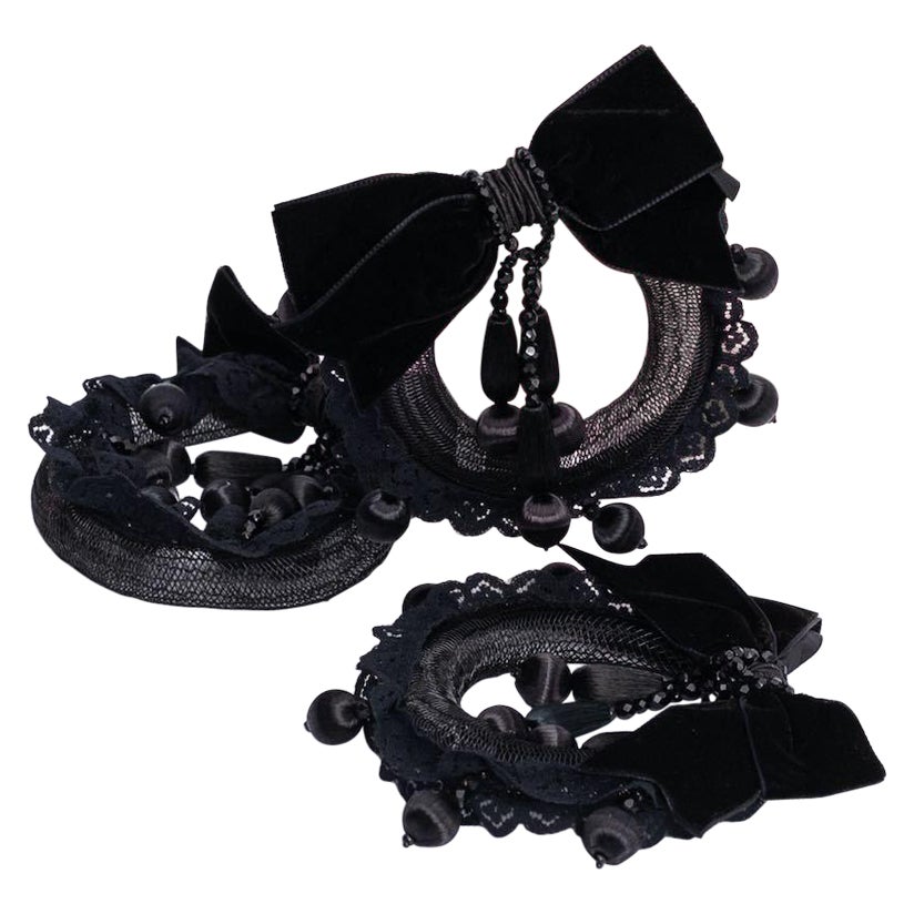 Dior Runway Velvet and Mesh Set For Sale