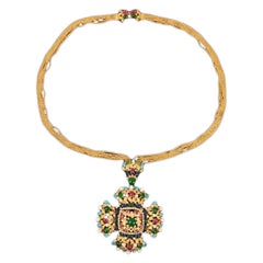 Christian Dior Golden Metal Multi-row Necklace, 1969
