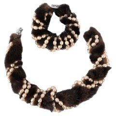 Juego de pieles Rousselet compuesto por un collar y una pulsera, circa 1950