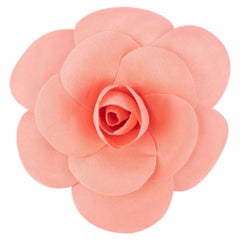 Chanel Pink Fabric Camellia Brooch