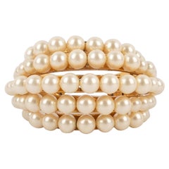 Chanel Golden Metal with Costume Pearls Bracelet, 1990s