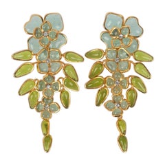 Augustine with Light Blue Glass Paste Earrings