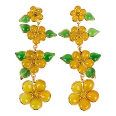 Augustine with Yellow Glass Paste Earrings
